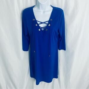NWT Chelsea & Theodore Blue Dress Size Petite Large